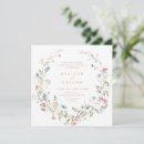 Search for olive green floral wedding invitations Simple delicate wildflower bloom