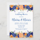 Search for navy blue and orange wedding invitations Watercolor