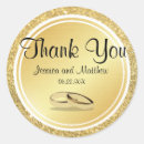 Search for glamourous gold wedding stickers Thank you