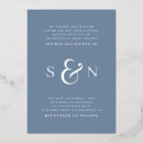 Search for dusty blue and silver wedding invitations Typography