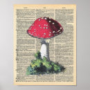 Search for vintage mushroom art posters Red