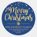 Search for snowflakes return address stickers Blue