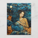 Search for sleeping moon postcards Cat