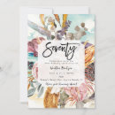 Search for modern floral 70th birthday invitations Boho