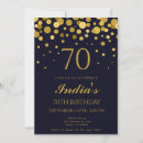 Search for blue and gold 70th birthday invitations Glitter