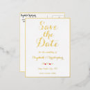 Search for gold foil save the date postcards Script