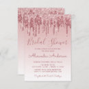 Search for pink rose gold blush sparkly drips invitations Modern