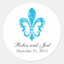 Search for fleur de lis wedding stickers Thank you