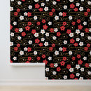 Search for japanese floral pattern art Black