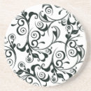 Recherche de damassé dessous de verres Noir et blanc