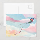 Recherche de cerf volant cartes postales Bleu