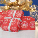 Search for do not open until christmas wrapping paper Red and white