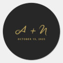 Search for gold black monogram stickers Bride and groom initials