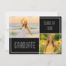 Search for 4x6 high school graduation invitations Black and white
