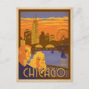 Search for chicago vintage travel poster postcards Michigan avenue