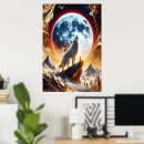 Search for wolf howling at moon posters Mountain
