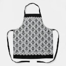 Search for black and white damask aprons Gothic