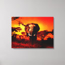Search for elephant canvas prints Sunset