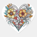Search for heart tattoo stickers Flowers