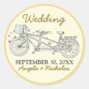 Recherche de vélo tandem autocollants Mariée et mariée