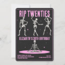 Search for pink skull birthday invitations Rip 20s
