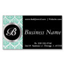 Search for black and teal business cards Damask