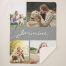 Search for grey photo blankets Monogrammed