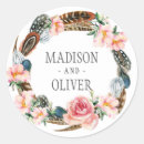 Search for feather wedding stickers Pink