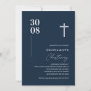 Search for navy blue christening invitations Minimalist
