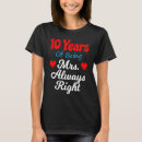 Search for wedding anniversary tshirts 10th