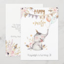 Search for baby elephant birthday invitations Floral