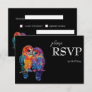 Search for birds invitation wedding rsvp cards Black