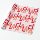Search for fa la la la la wrapping paper Red