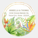 Search for summer address stickers Tropical flowers