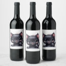 Search for black cat wine labels Kawaii