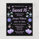 Search for girly sweet 16 invitations Black