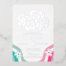 Search for foil gender reveal invitations For her
