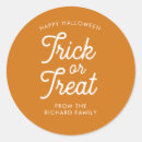 Search for trick or treat round stickers Happy halloween
