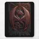 Recherche de dragon rouge tapis souris Noir