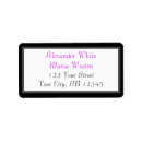 Search for purple and grey return address labels Black