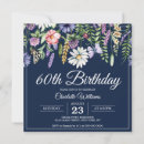 Search for blue 60th birthday invitations Wildflowers