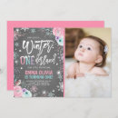 Search for winter onederland pink and silver invitations Girl