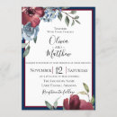 Search for burgundy and blue wedding invitations Rustic