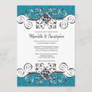 Search for teal blue and silver wedding invitations Turquoise