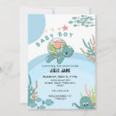 Search for coral baby shower invitations Turtle