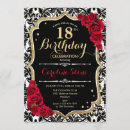 Search for red roses 18th birthday invitations Floral