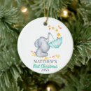 Search for babys first elephant ornaments Name and year