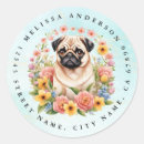 Search for pug dogs stickers Flower