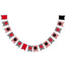 Search for black and white stripes bunting flags Happy birthday