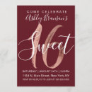 Search for red gold sweet 16 invitations Chic